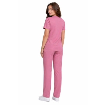 Komplet medyczny damski klasyczny brudny róż casual premium roz. 3XL